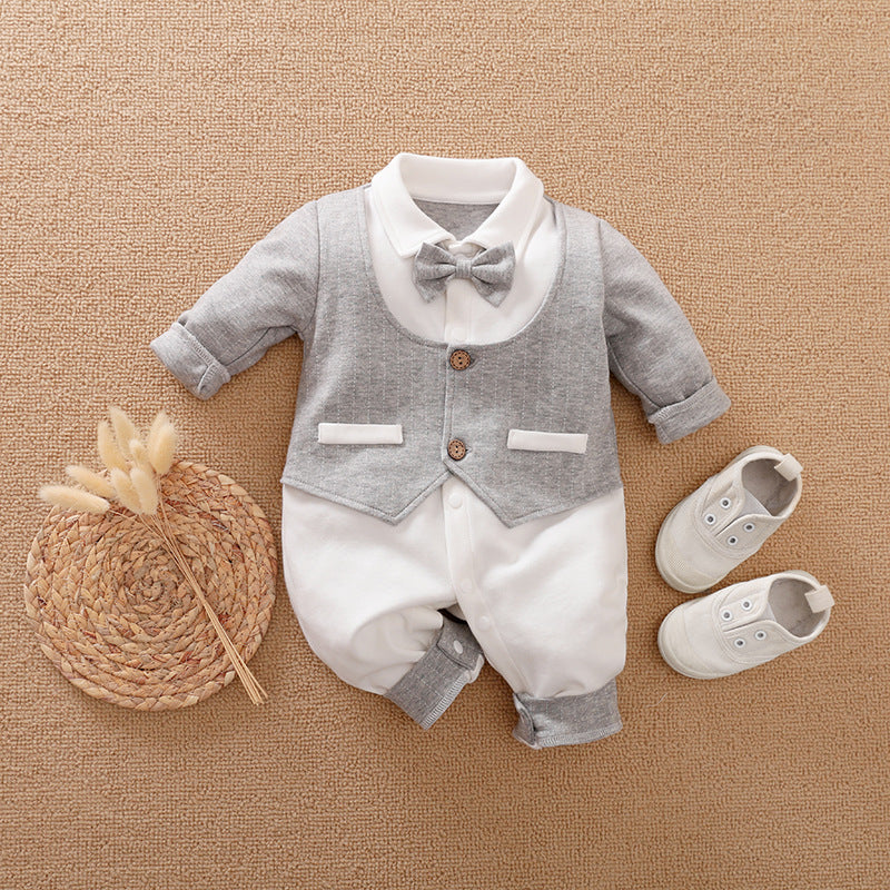 Gentleman's Baby Clothes, Long-sleeved Baby Clothes, Gentleman's Romper - TREND GURUS